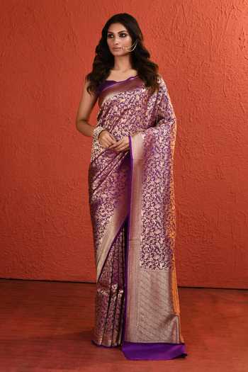 Vishwa By Pinki Sinha Meenakari Shikargah Handwoven Saree With Running Blouse 