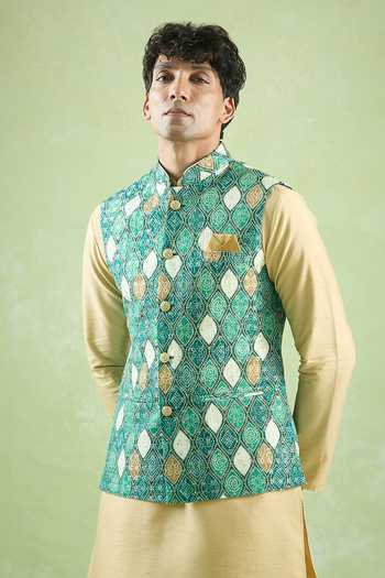 Arihant Rai Sinha Bandhani Printed Kurta & Bundi Set 