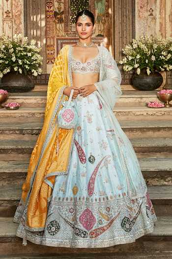 Matsya The Aasma Silk Embroidered Bridal Lehenga Set 