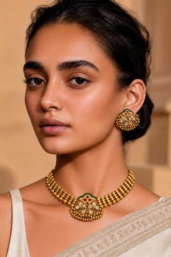 Tad Accessories Stone Studded & Imitation Polki Necklace Set