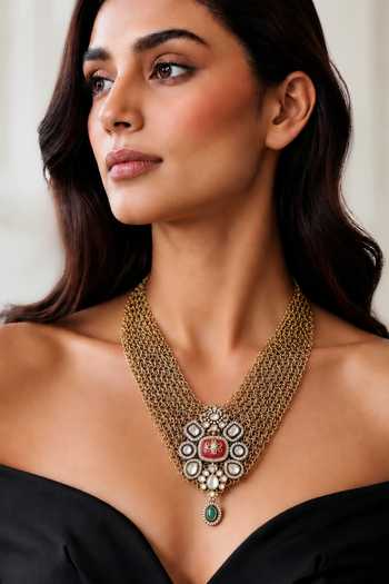 Tad Accessories Imitation Polki Pendant Necklace