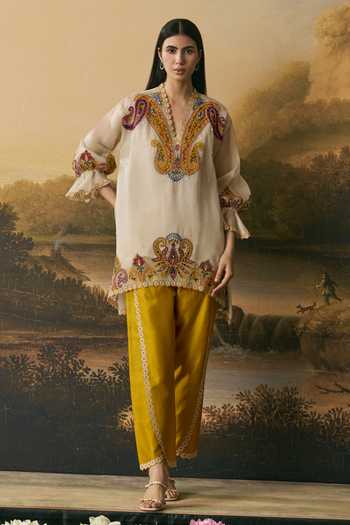 Chandrima Paisley Tunic With Floral Tulip Pant 