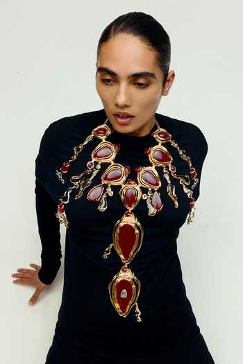 Outhouse Crimson Halo Lariat Necklace 