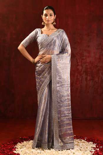 singhanias Tissue Saree With Running Blouse Fabric 