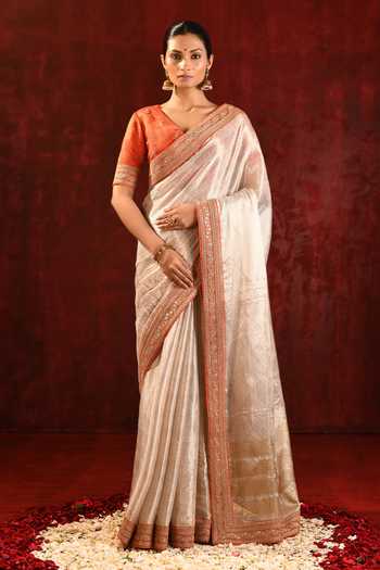 singhanias Tissue Saree With Running Blouse Fabric 