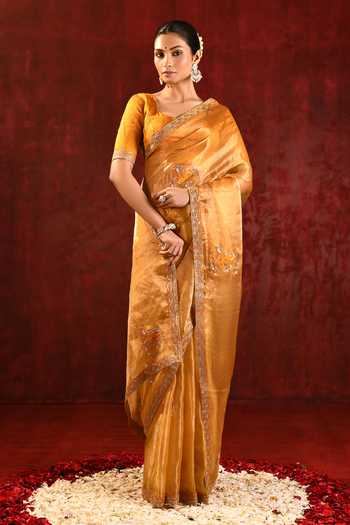 singhanias Tissue Saree With Running Blouse Fabric 