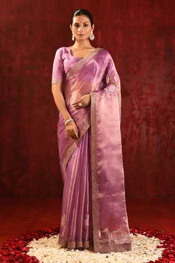 singhanias Tissue Saree With Running Blouse Fabric 