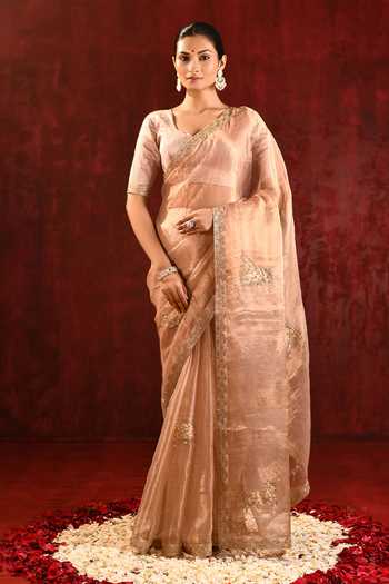singhanias Tissue Saree & Running Blouse Fabric Set 
