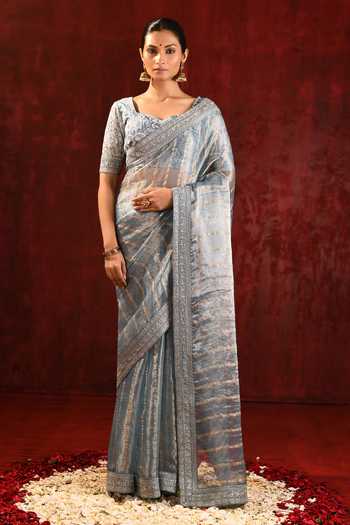 singhanias Tissue Saree With Running Blouse Fabric 