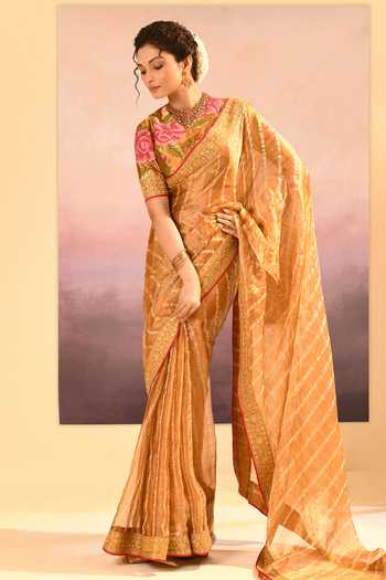 singhanias Tissue Saree With Running Blouse Fabric 