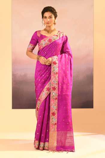 singhanias Rawsilk Saree & Running Blouse Fabric 