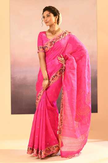 singhanias Raw Silk Saree With Running Blouse Fabric 