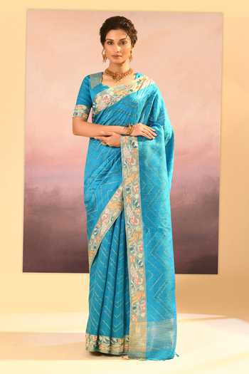 singhanias Raw Silk Saree With Running Blouse Fabric 