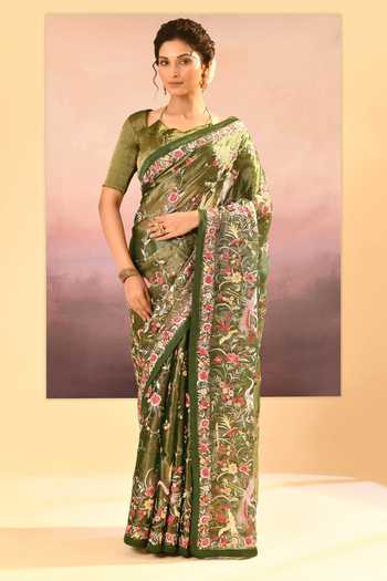 singhanias Tissue Saree With Running Blouse Fabric 