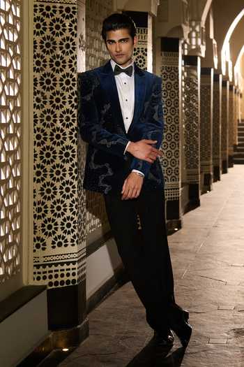 Contrast By Parth Eclipse Embroidered Tuxedo Set