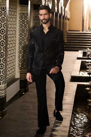Contrast By Parth Solstice Embroidered Tuxedo Set