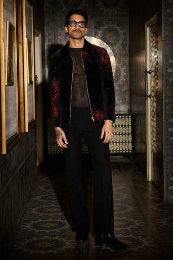 Contrast By Parth Blaze Embroidered Bomber Jacket Set