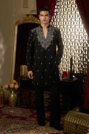Contrast By Parth Crest Embroidered Kurta Set