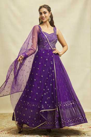 Aariyana Couture Mirror Work Anarkali With Dupatta 