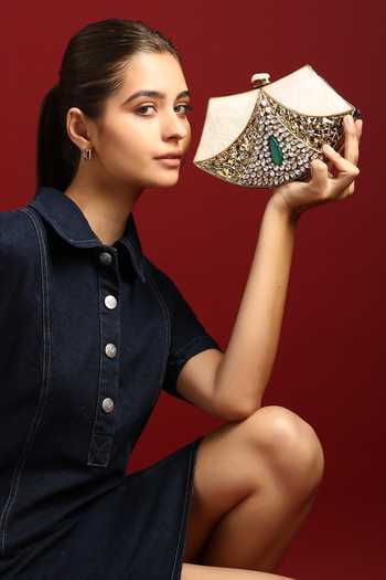 House of Webhin Riwaayat Mother Of Pearl Clutch 