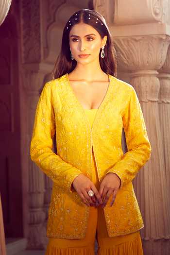 Aariyana Couture Hand Embroidered Jacket & Sharara Set 