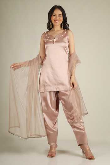 Jhambthreads Pearl Placement Embellished Kurta Set 