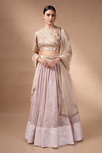Rocky Star Mirror Work Blouse Lehenga Set 
