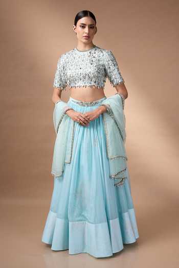 Rocky Star Mirror Work Blouse Lehenga Set 