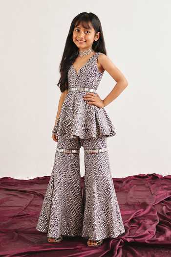 Twenty Nine Mirror Work Peplum Top & Sharara Set 