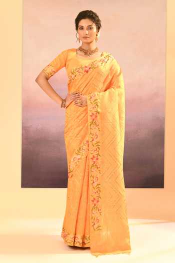 singhanias Raw Silk Saree With Running Blouse Fabric 