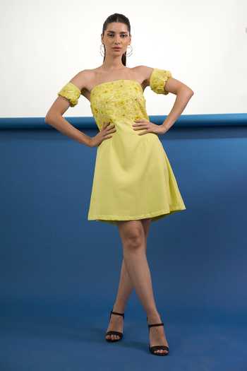 Parneet Gujral Floral Embroidered Dress 