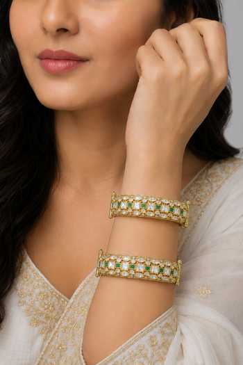 Zevar By Geeta Polki Embellished Bangles - Set of 2 