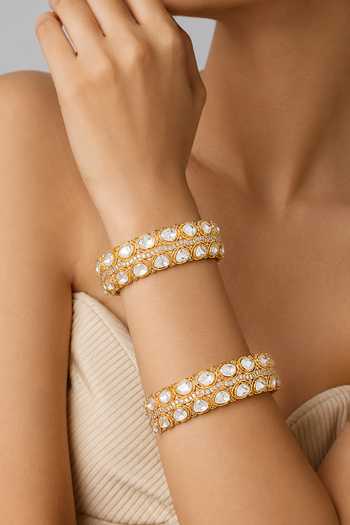 Zevar By Geeta Moissanite Bangles - Set of 2 