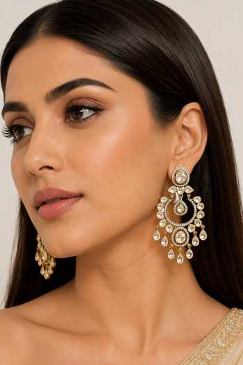 Zevar By Geeta Polki Embellished Chandbali Earrings