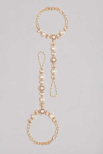Zevar By Geeta Kundan Polki Studded Pair of Hathphools