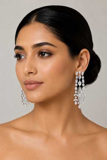 Zevar By Geeta Faux Diamond Embellished Dangler Earrings 