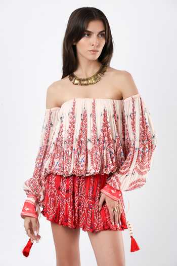 Limerick By Abirr N' Nanki Brisa Off Shoulder Printed Top 