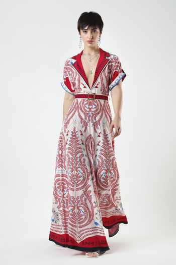 Limerick By Abirr N' Nanki Elizabeth Printed Jumpsuit With Belt 