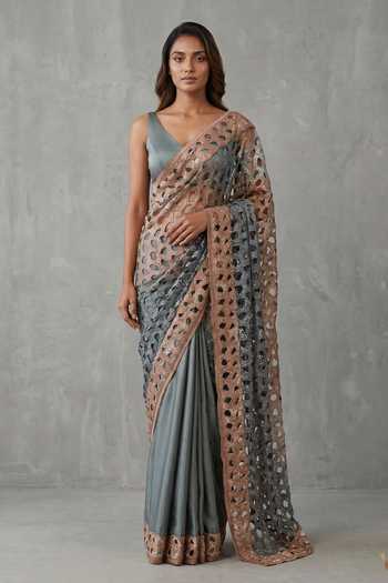 Two Sisters By Gyans Cutwork Embellished Saree With Blouse 