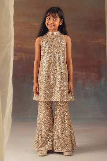 Twenty Nine Mirror Work Tunic & Bell Bottom Pant Set