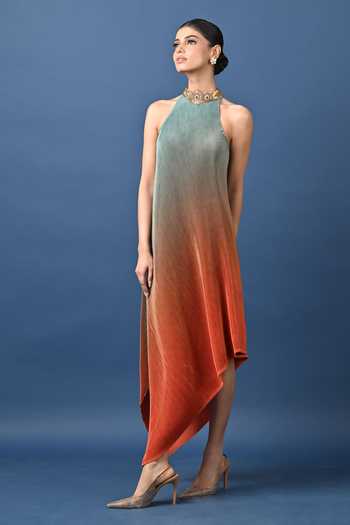 Kiran Uttam Ghosh Ombre Pleated Draped Tunic