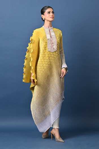 Kiran Uttam Ghosh Ombre Pleated Draped Tunic