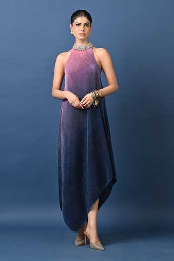 Kiran Uttam Ghosh Ombre Pleated Printed Tunic