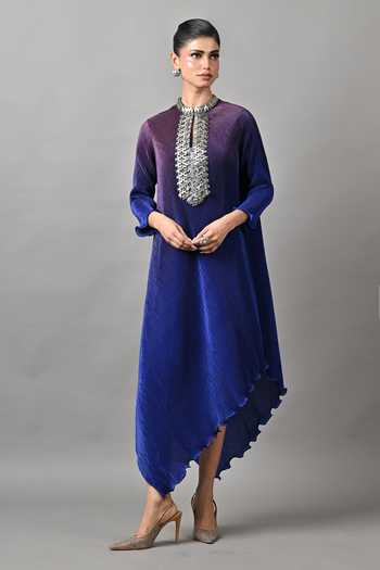 Kiran Uttam Ghosh Ombre Pleated Draped Tunic
