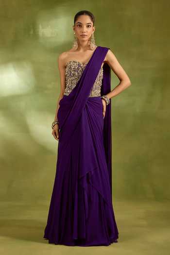 Neha Khullar Pre-Draped Saree With Embroidered Blouse 