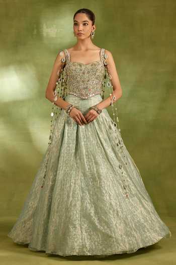 Neha Khullar Floral Embroidered Blouse & Lehenga Set 