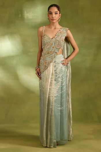 Neha Khullar Paisley Embroidered Saree With Blouse 