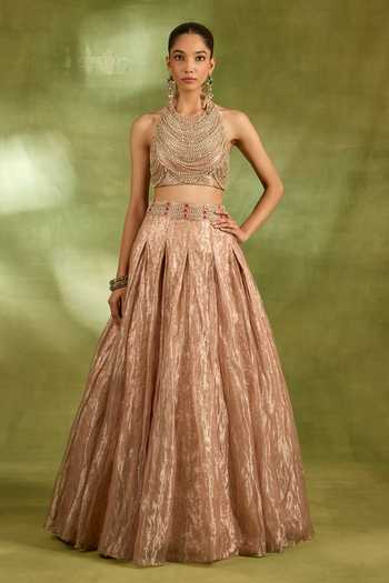 Neha Khullar Crystal Work Blouse With Lehenga 