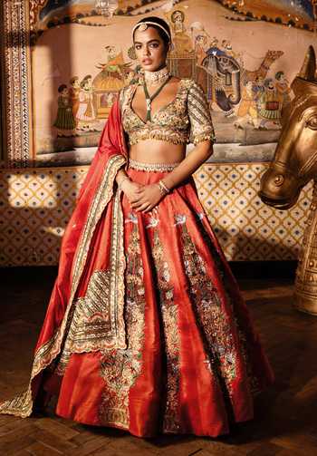 Payal & Zinal Ranisa Floral Towers Embroidered Lehenga Set