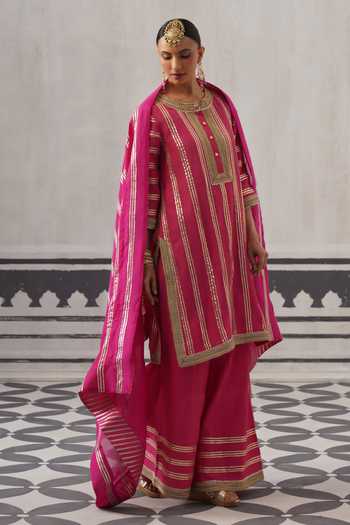 Palak & Mehak Kimi Stripe Embellished Kurta Set